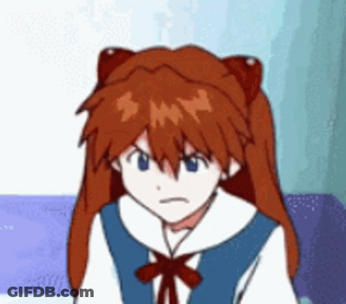 Girl With Red Hair In Blue And White Uniform GIF
