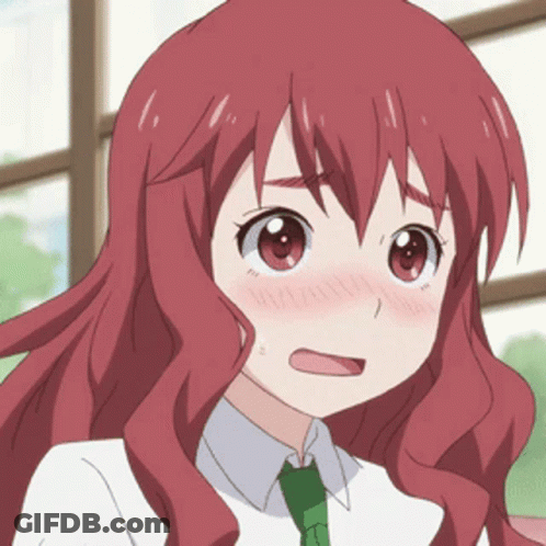 A Girl With Red Hair Is Wearing A White Shirt And Tie GIF