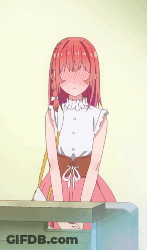 A Girl With Red Hair Is Wearing A White Top And A Pink Dress GIF