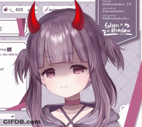 A Girl With Red Horns Is Featured On Fallen X 2 + Shadow GIF