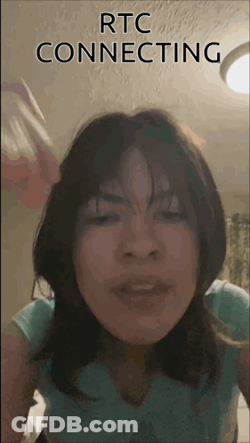 Girl With RTC Connecting Text On Face GIF