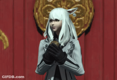 A Girl With White Hair And A Cat Ear GIF
