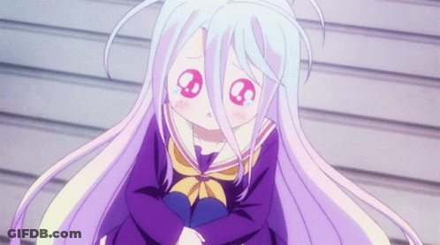 A Girl With White Hair And A Purple Outfit Has A Skull On Her Face GIF
