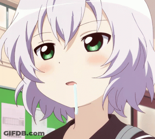 A Girl With White Hair And Green Eyes Has A Tear Running Down Her Nose GIF