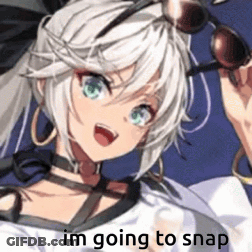 A Girl With White Hair And Green Eyes Is Wearing Sunglasses And A Choker And Says I 'M Going To Snap GIF