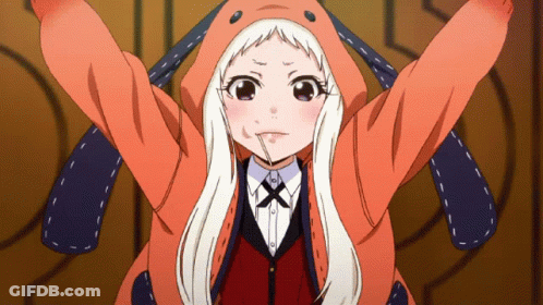 A Girl With White Hair Is Wearing A Bunny Costume GIF