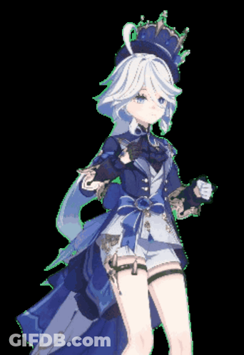 A Girl With White Hair Is Wearing A Crown GIF