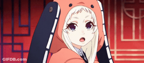 A Girl With White Hair Is Wearing A Hoodie That Looks Like A Bunny GIF