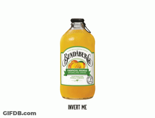 A Glass Bottle Of Bundaberg Tropical Mango Juice GIF