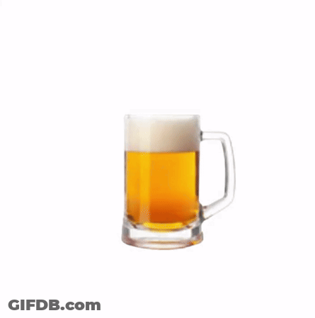 A Glass Mug Of Beer With Foam On Top On A White Background GIF