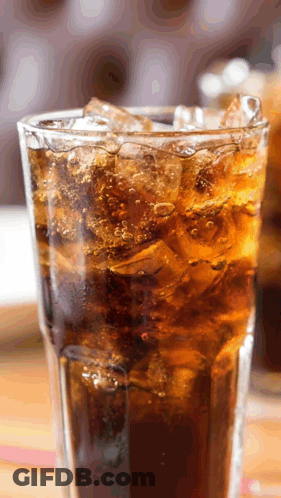 Glass Of Cola With Ice GIF