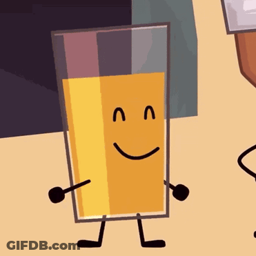 A Glass Of Orange Juice With A Smiling Face GIF