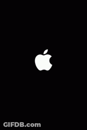 A Glitch Image Of An Apple Logo On A Black Screen GIF