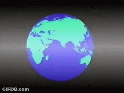 A Globe With A Map Of The World On It GIF