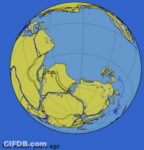 A Globe With The Words 50 Million Years Into The Future On The Bottom GIF