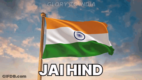 A Glory To India Poster With A Flag And Jai Hind GIF