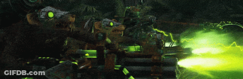 A Glowing Green Light Is Coming From A Machine GIF
