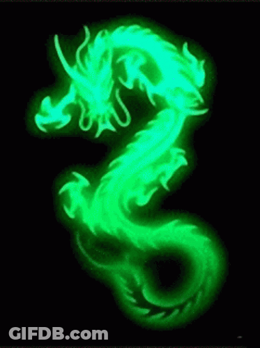 A Glowing Pink Dragon With A Black Background GIF