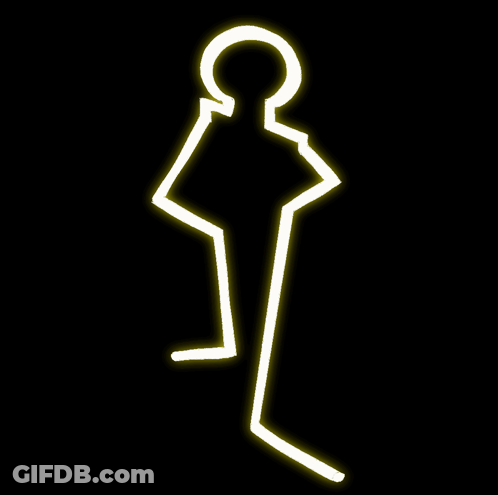 A Glowing Silhouette Of A Person With A Circle Around The Head GIF