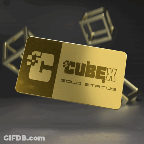 A Gold Card With Cubex Gold Status On It GIF