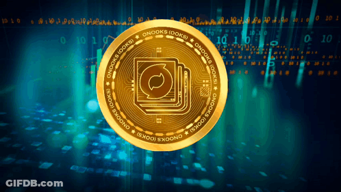 A Gold Coin That Says " Ondoks Looks " On It GIF