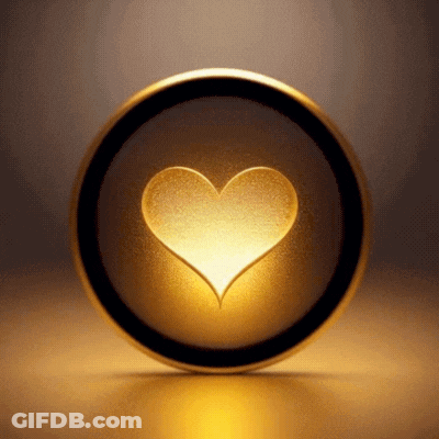 A Gold Coin With A Heart In The Center GIF