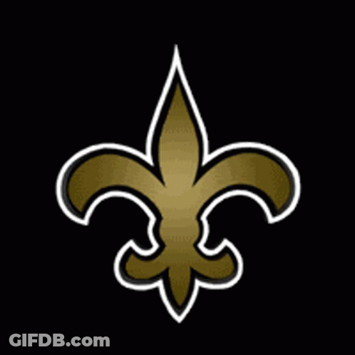A Gold Fleur De Lis With White Outline On A Black Background GIF