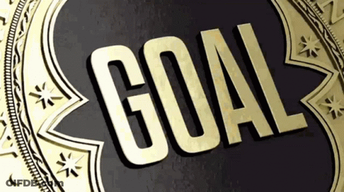 A Gold Medal With The Word Goal Written Inside Of It GIF