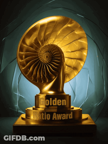 A Golden Ratio Award Statue With A Spiral Design GIF