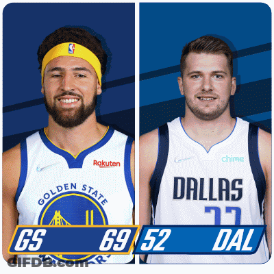 A Golden State Warriors And Dallas Mavericks Basketball Player GIF