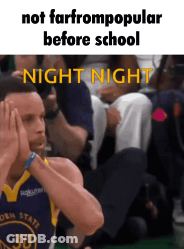 A Golden State Warriors Basketball Player Covering His Face With His Hands GIF