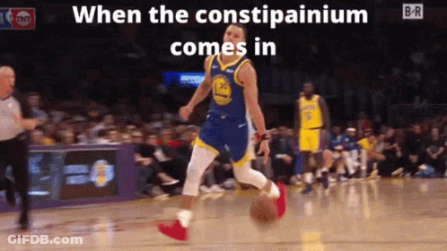 A Golden State Warriors Basketball Player Is Running With The Ball GIF