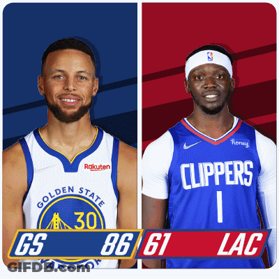 A Golden State Warriors Player And A Clippers Player Are Standing Next To Each Other GIF