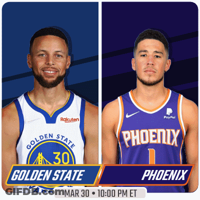 A Golden State Warriors Player And A Phoenix Player GIF