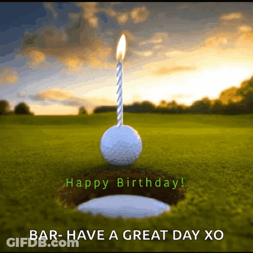 A Golf Ball With A Candle On Top Of It GIF