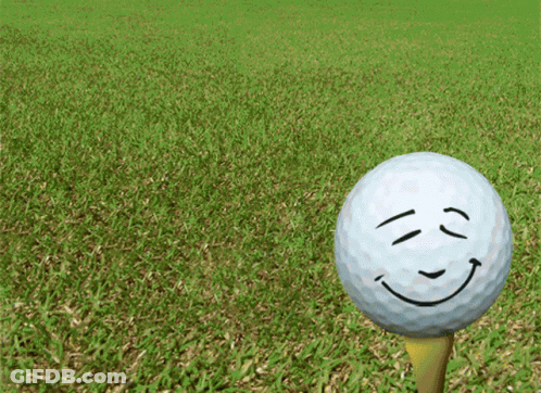 A Golf Ball With A Face Drawn On It GIF