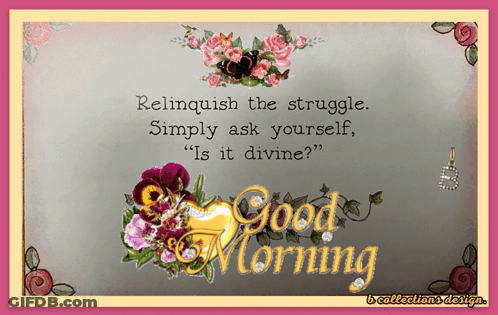 A Good Morning Card With Flowers And A Quote On It GIF