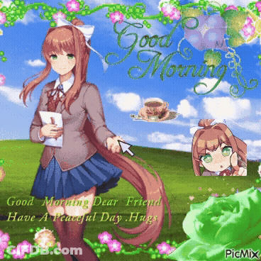 A Good Morning Dear Friend Have A Peaceful Day Hugs Poster GIF