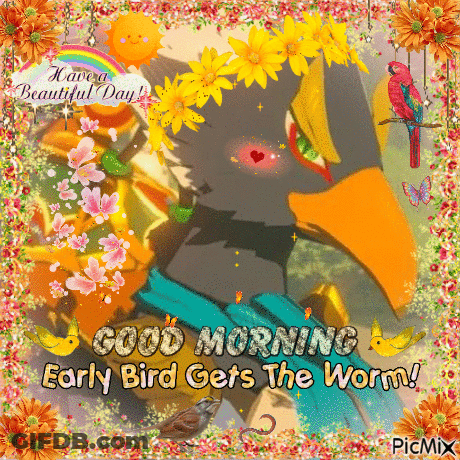 A Good Morning Early Bird Gets The Worm Card GIF