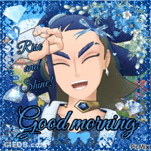 A Good Morning Greeting Card With A Cartoon Character GIF
