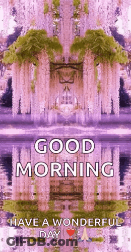 A Good Morning Greeting With A Purple Background GIF