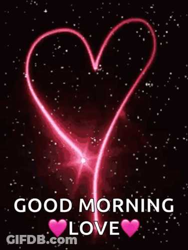 A Good Morning Love Message With A Pink Heart GIF
