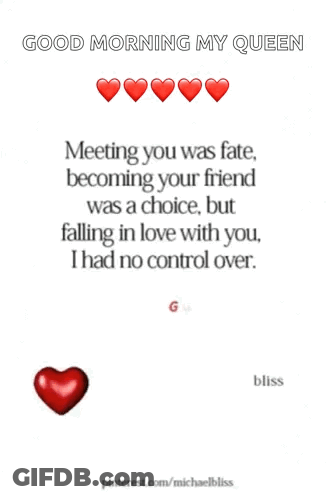 A Good Morning Message For A Queen With A Quote About Falling In Love GIF