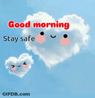 A Good Morning Message With A Heart Shaped Cloud GIF