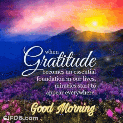 A Good Morning Message With A Quote About Gratitude GIF