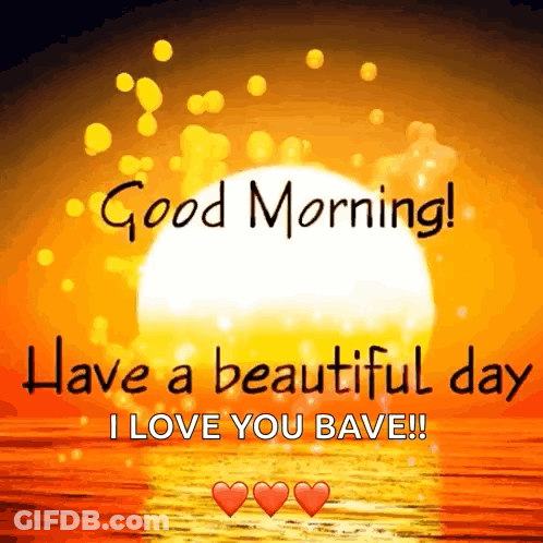 A Good Morning Message With A Sunset In The Background GIF