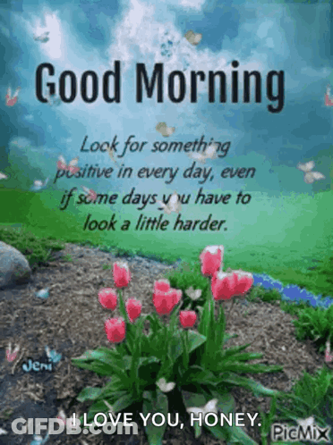 A Good Morning Message With Flowers And A Quote GIF