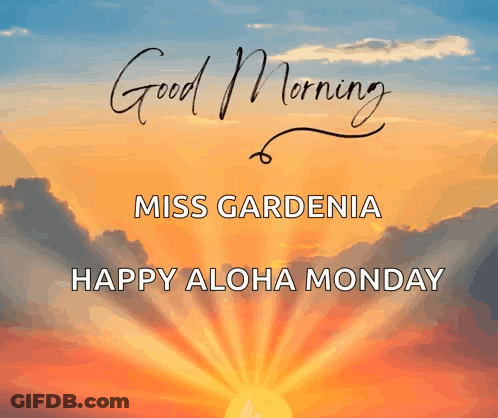 A Good Morning Miss Gardenia Happy Aloha Monday Poster GIF