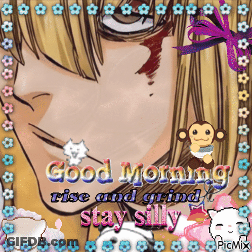 A Good Morning Rise And Grind Stay Silly Picture With A Monkey Holding A Cup Of Coffee GIF