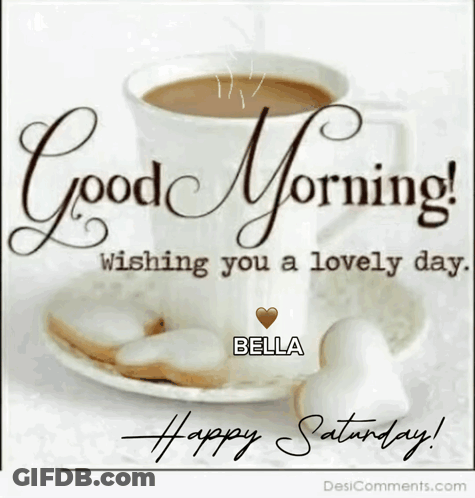 A Good Morning Wishing You A Lovely Day With A Cup Of Coffee And Cookies GIF
